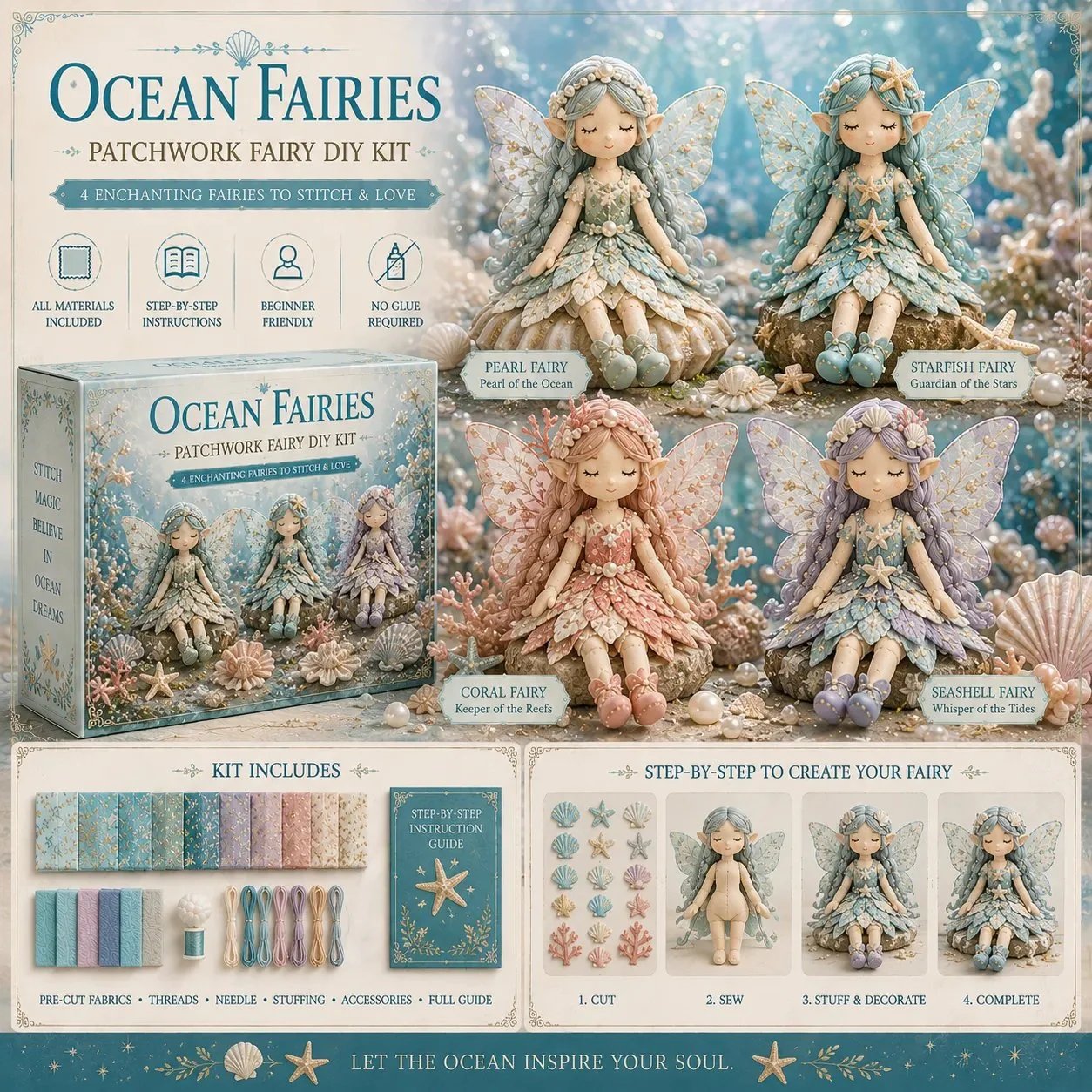 🔥48 % RABATT SISTE DAG🧵Fairy Patchwork DIY-kolleksjon