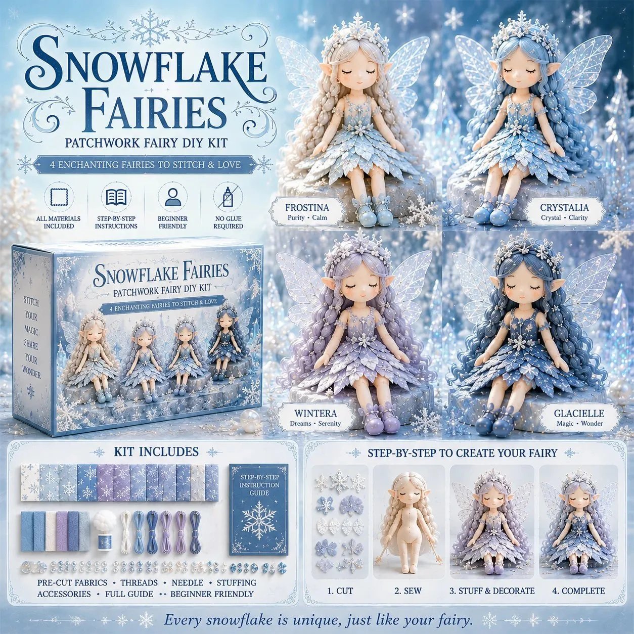 🔥48 % RABATT SISTE DAG🧵Fairy Patchwork DIY-kolleksjon