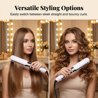 👍 HELT SALG 50 % RABATT💇‍♀️ 2-i-1 rettetang og krølltang med negativ ionisk pleie