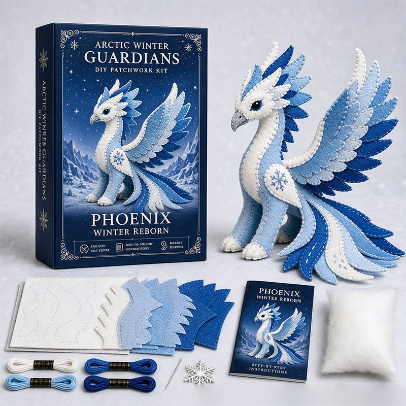 DIY Isdrage Filt Patchwork Kit Arctic Winter Guardian Sysett