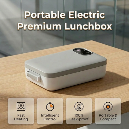 🍱 BEGRENSET TID 48 % RABATT! ✨ Bærbar elektrisk matboks – Selvoppvarmende, 7200 mAh, 304 rustfritt stål 🔋