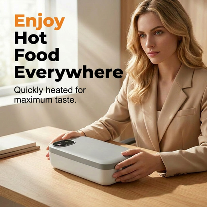 🍱 BEGRENSET TID 48 % RABATT! ✨ Bærbar elektrisk matboks – Selvoppvarmende, 7200 mAh, 304 rustfritt stål 🔋