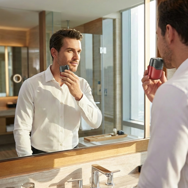 🪒⚡ Elektrisk barbermaskin med to hoder – vanntett, USB-lading, perfekt for reising!