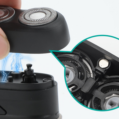🪒⚡ Elektrisk barbermaskin med to hoder – vanntett, USB-lading, perfekt for reising!