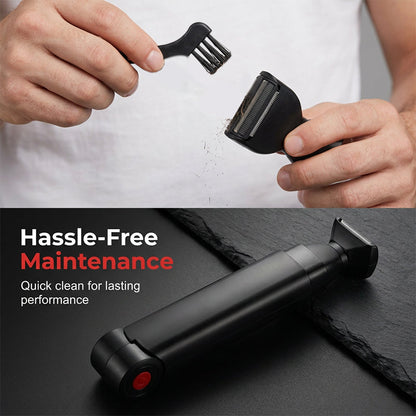 🧔 Når-Overalt Kroppstrimmer for Menn – Forlengbart Håndtak & 6500 RPM Motor! ✨ Flere Presisjonshoder – Perfekt for Rygg, Bryst & Ben. 🔋 1200mAh & USB-oppladbar – Kjøp 3 for 10% Ekstra Rabatt! 🚿