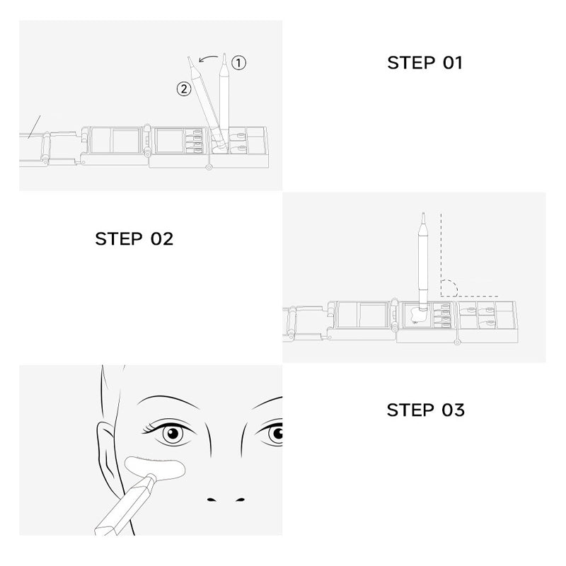3-i-1-sett med eyeliner og stempel til nedre vippekant
