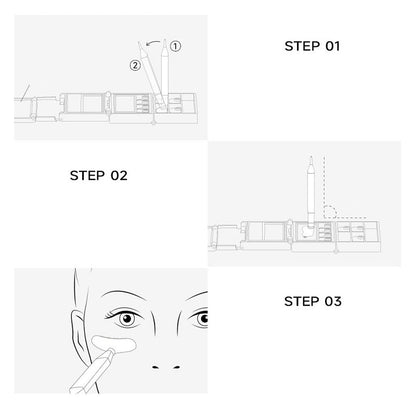 3-i-1-sett med eyeliner og stempel til nedre vippekant