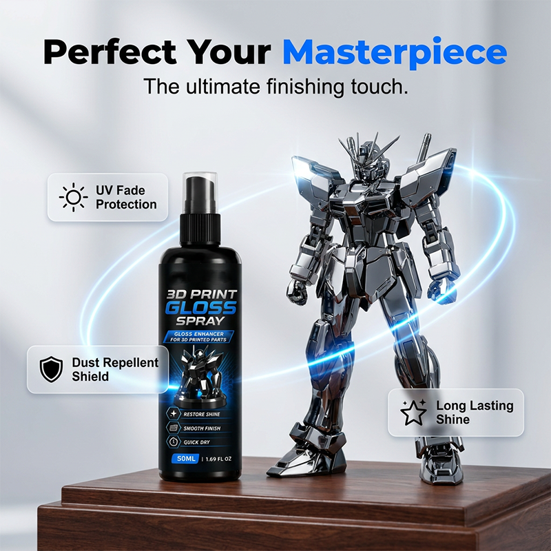 Glansgjenopprettende spray for 3D-utskrevne modeller
