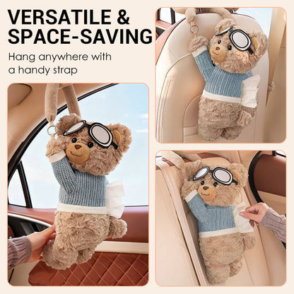 🥳2026 HOT SALE🥳💞Over 50 000 solgt!⏳✨Søt bjørneplush-papirholder til bilen