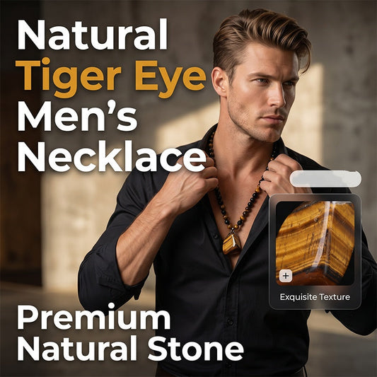 🥳2026 VARMT SALG🥳💞50 000+ SOLGT!🪨🔮 48 % RABATT! Herrekjede med tigerøyeperler – Naturlig edelsten, håndvevd snor, justerbar lengde. Styrke og beskyttelse i hver perle. Et tidløst smykke for den moderne mannen! 💪✨