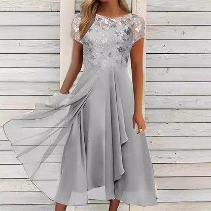 Elegant kjole med rund hals til damer