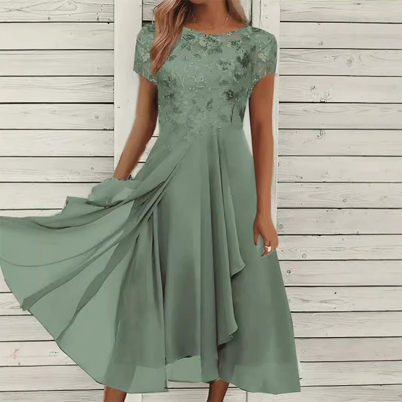 Elegant kjole med rund hals til damer