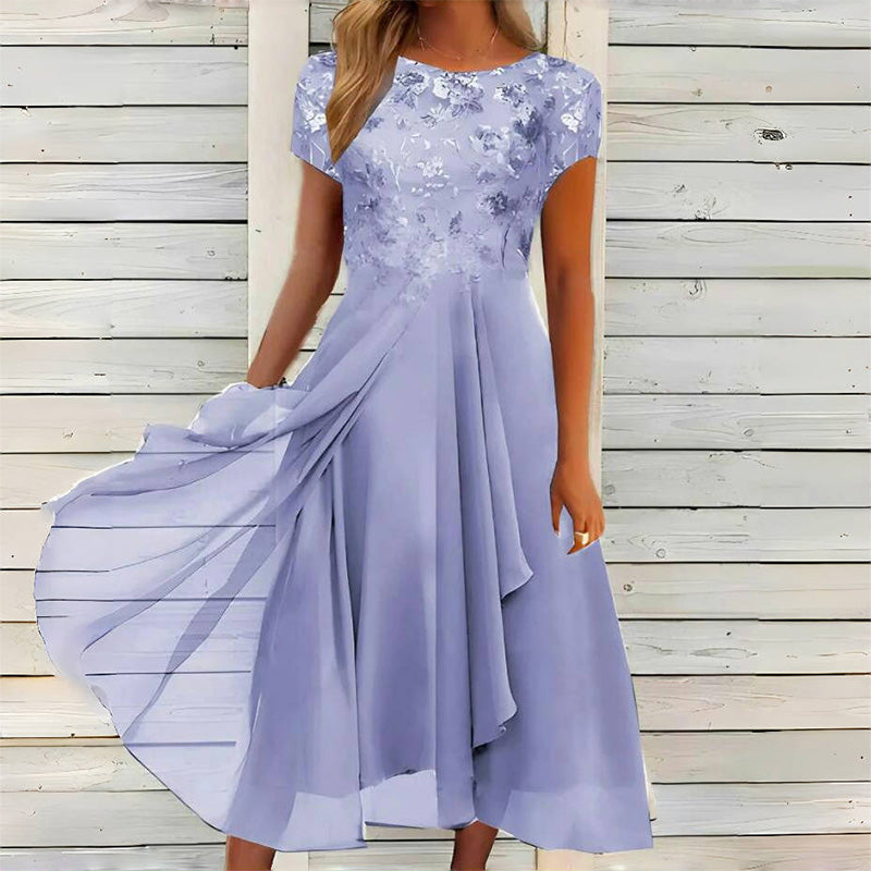 Elegant kjole med rund hals til damer