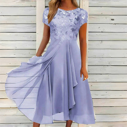 Elegant kjole med rund hals til damer