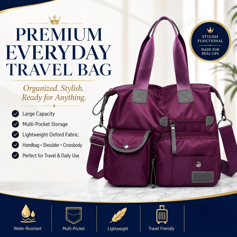 👜48 % RABATT PÅ BEGRENSET SALG! Vanntett Oxford-veske med stor kapasitet for kvinner, veske med flere lommer og 3 bæremåter, crossbody-skulderveske for daglige reiser, jobb og shopping