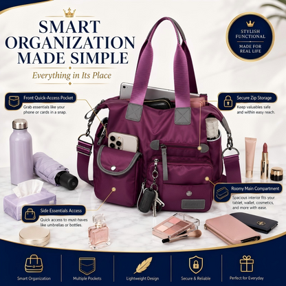 👜48 % RABATT PÅ BEGRENSET SALG! Vanntett Oxford-veske med stor kapasitet for kvinner, veske med flere lommer og 3 bæremåter, crossbody-skulderveske for daglige reiser, jobb og shopping