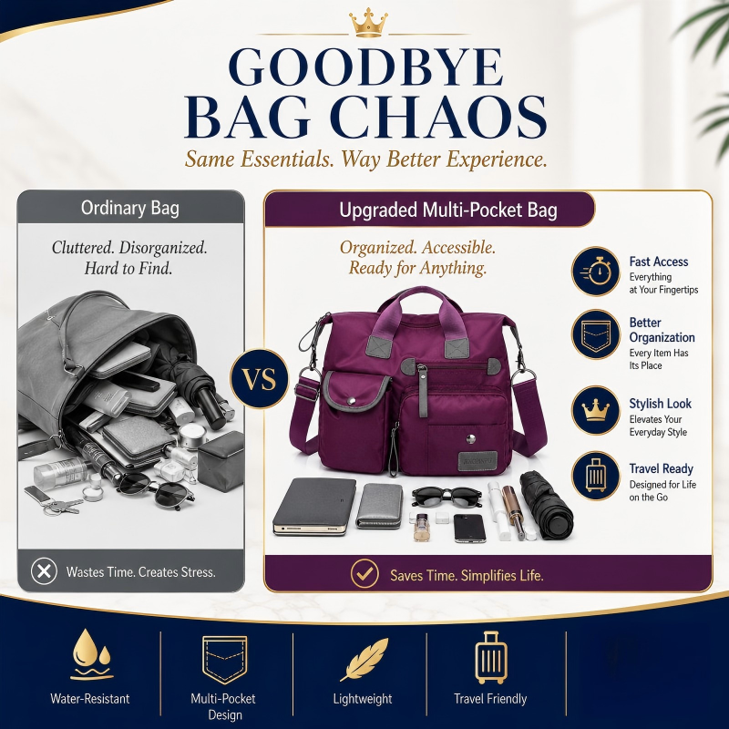 👜48 % RABATT PÅ BEGRENSET SALG! Vanntett Oxford-veske med stor kapasitet for kvinner, veske med flere lommer og 3 bæremåter, crossbody-skulderveske for daglige reiser, jobb og shopping