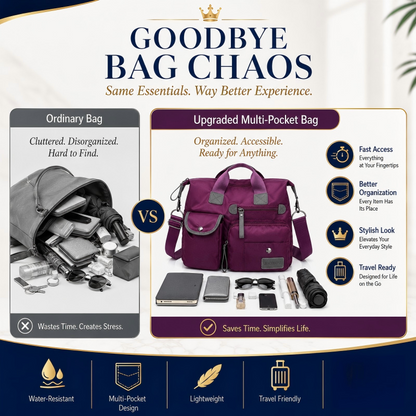 👜48 % RABATT PÅ BEGRENSET SALG! Vanntett Oxford-veske med stor kapasitet for kvinner, veske med flere lommer og 3 bæremåter, crossbody-skulderveske for daglige reiser, jobb og shopping