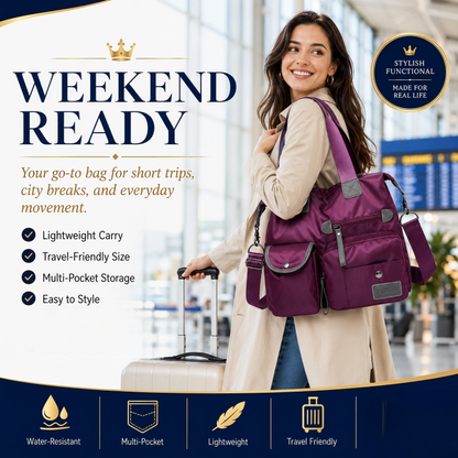 👜48 % RABATT PÅ BEGRENSET SALG! Vanntett Oxford-veske med stor kapasitet for kvinner, veske med flere lommer og 3 bæremåter, crossbody-skulderveske for daglige reiser, jobb og shopping