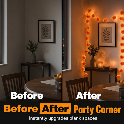 👻Halloween-spesialtilbud🎃🧡Kunstig ringblomst LED-lyslenke