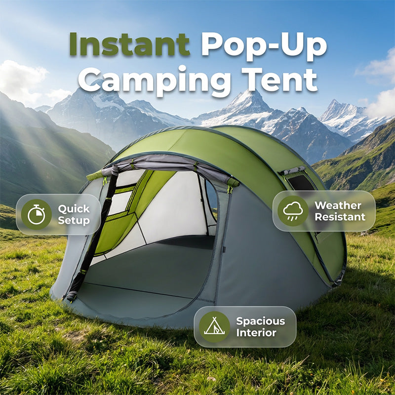 🏕️ 48 % rabatt! ⛺ Vanntett popup-telt for familier som kan slås opp umiddelbart