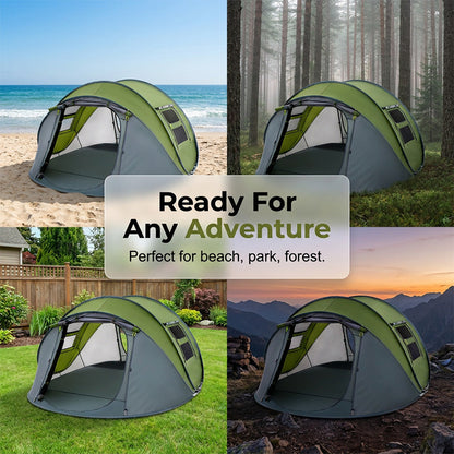 🏕️ 48 % rabatt! ⛺ Vanntett popup-telt for familier som kan slås opp umiddelbart