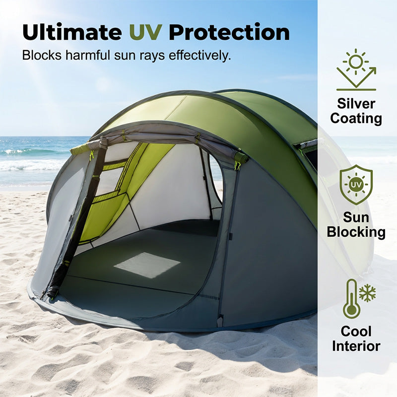 🏕️ 48 % rabatt! ⛺ Vanntett popup-telt for familier som kan slås opp umiddelbart