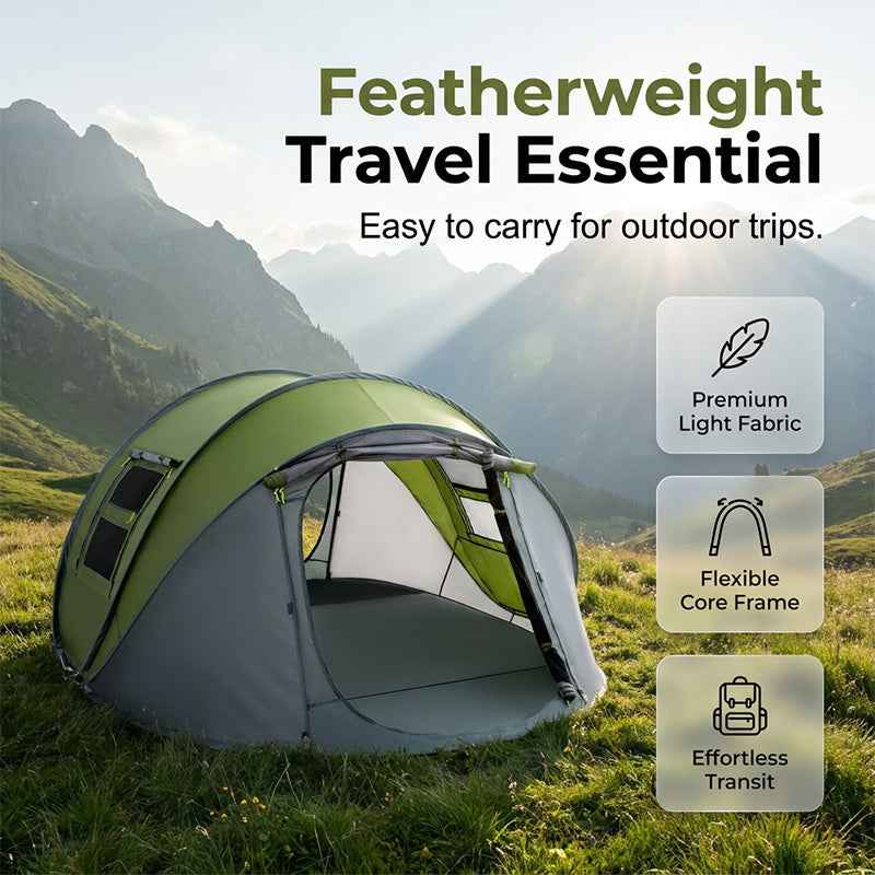 🏕️ 48 % rabatt! ⛺ Vanntett popup-telt for familier som kan slås opp umiddelbart