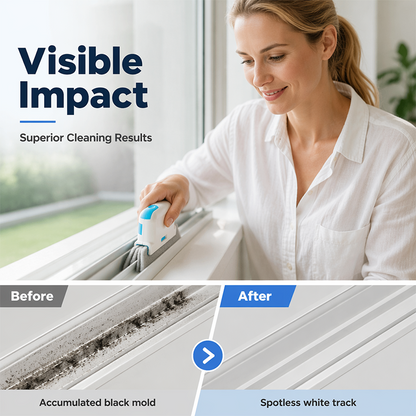 50% RABATT! 3-i-1 Vindusspor Rengjøringsverktøy med Skrubbepute – Fjerner Gjenstridig Smuss Enkelt! ✨ Skrap, Børst & Skrubb – Perfekt for Skyvedører & Vinduskarmer. 🧼 Kompakt & Plassbesparende – Kjøp 3 for 10% Ekstra Rabatt! 🏠