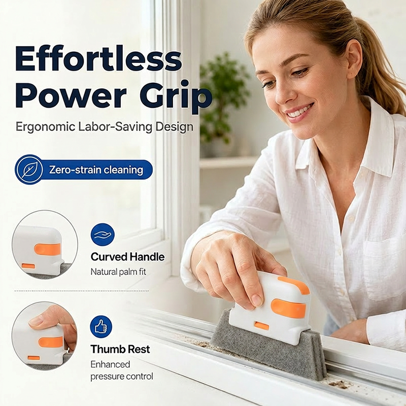 50% RABATT! 3-i-1 Vindusspor Rengjøringsverktøy med Skrubbepute – Fjerner Gjenstridig Smuss Enkelt! ✨ Skrap, Børst & Skrubb – Perfekt for Skyvedører & Vinduskarmer. 🧼 Kompakt & Plassbesparende – Kjøp 3 for 10% Ekstra Rabatt! 🏠