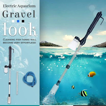 🥳2026 VARMT SALG🥳💞50 000+ SOLGT!🐠⚡ 48 % RABATT! Elektrisk akvariegrusrenser – Batteridrevet, ingen manuell pumping. Justerbar slangelengde passer til små og store tanker. Rengjør