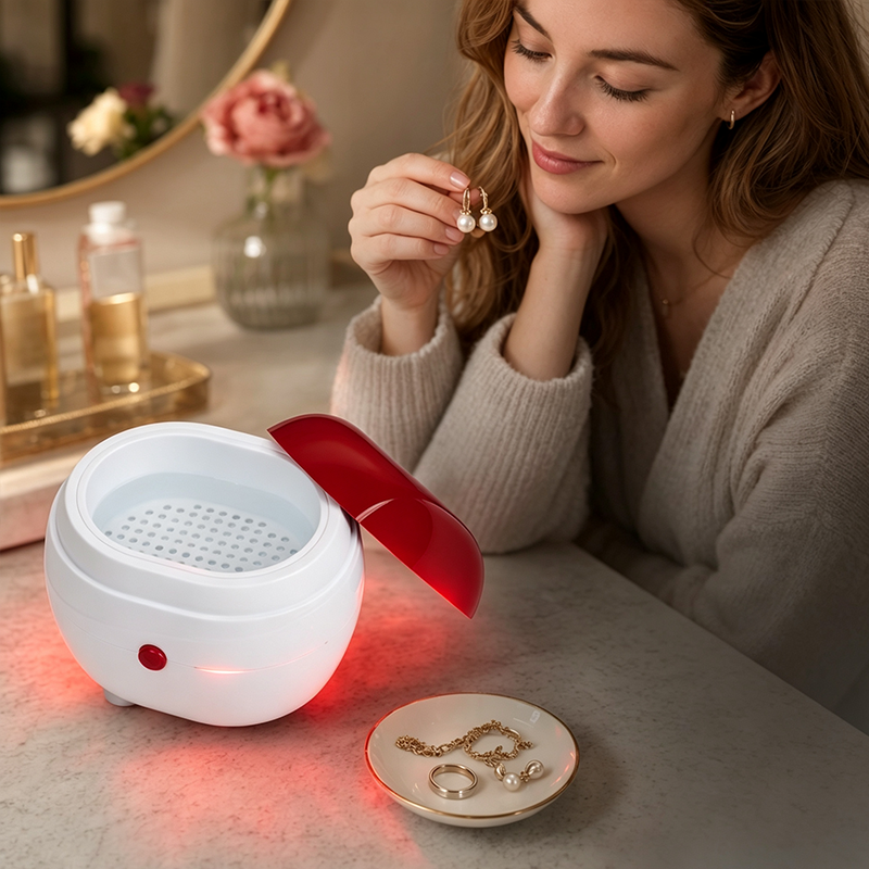 💍✨ Mini smykkerenser – kompakt med ett trykk, perfekt for ringer og proteser!