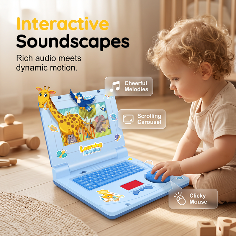 💻 Interaktivt Simuleringsleketøy – Bærbar PC-form med Lys & Lyd! ✨ Lærerik & Morsom – Perfekt for Barns Fantasi & Utvikling. 🎵 3+ År – Kjøp 3 for 10% Ekstra Rabatt! 🧸