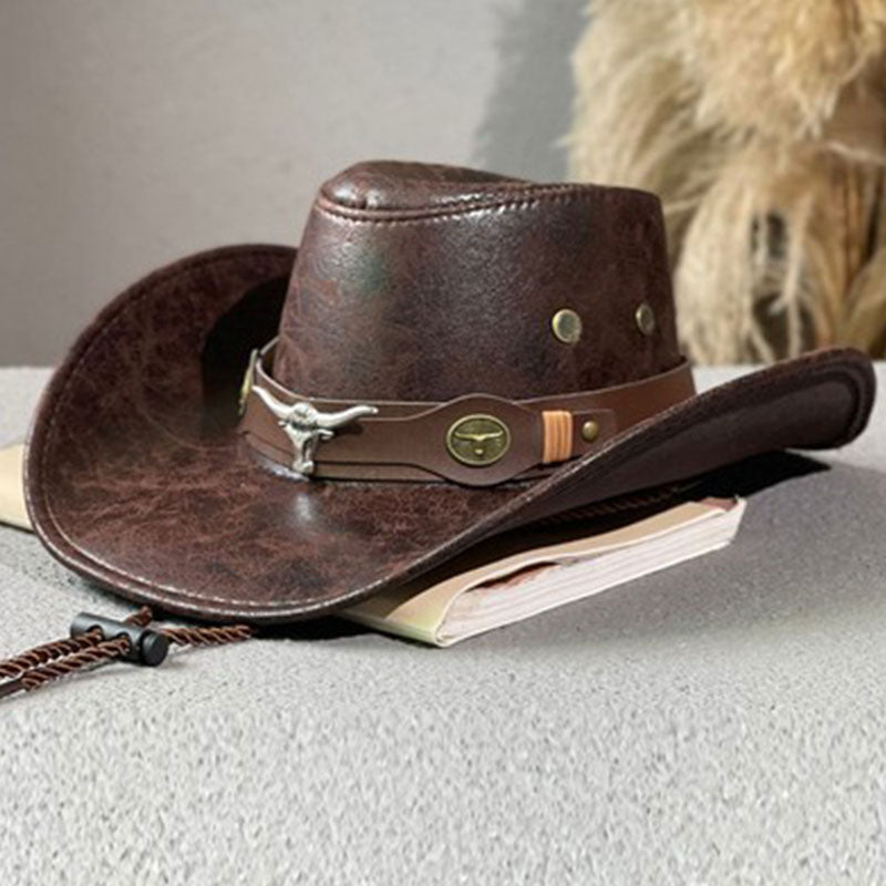 Ny ankomst✨🤠 Premium cowboyhatt med solid brem – Klassisk westernstil for solfylte eventyr