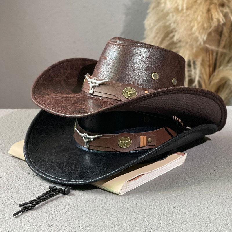 Ny ankomst✨🤠 Premium cowboyhatt med solid brem – Klassisk westernstil for solfylte eventyr