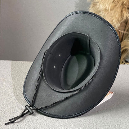 Ny ankomst✨🤠 Premium cowboyhatt med solid brem – Klassisk westernstil for solfylte eventyr