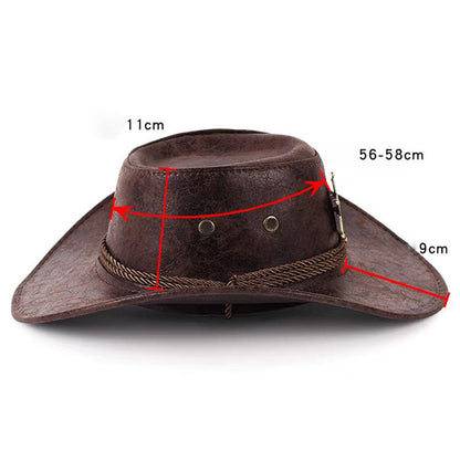 Ny ankomst✨🤠 Premium cowboyhatt med solid brem – Klassisk westernstil for solfylte eventyr