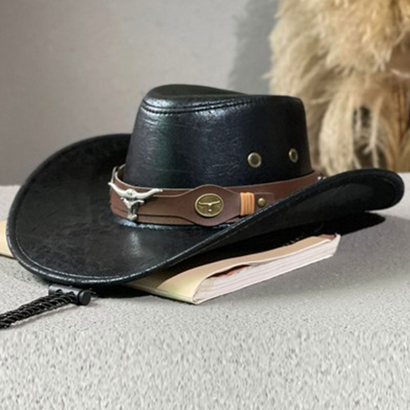 Ny ankomst✨🤠 Premium cowboyhatt med solid brem – Klassisk westernstil for solfylte eventyr