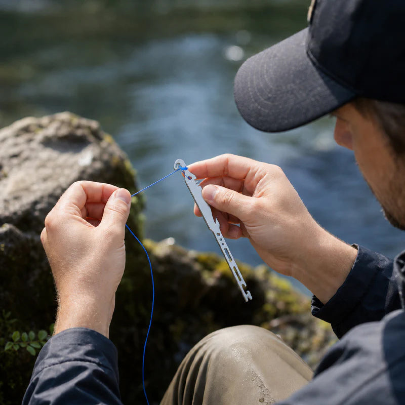 ⏳50 % rabatt i en begrenset periode⏰6-i-1 multiverktøy i rustfritt stål til fiske – med krokfjerner og knutebinder🎣🐟