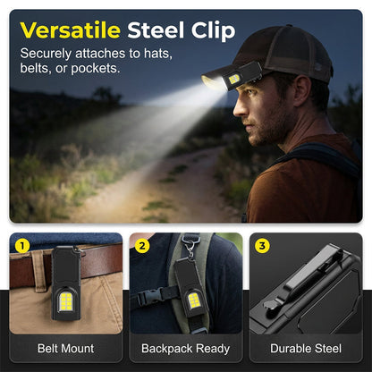 💥 [48 % RABATT i begrenset tid] 🔥 Magnetisk mini-nøkkelringlommelykt | Ultralett (25 g) | Magnetisk base i industriell kvalitet | Røde og blå varsellys | Håndfri belysning | Ideell for camping, reparasjoner og nødsituasjoner