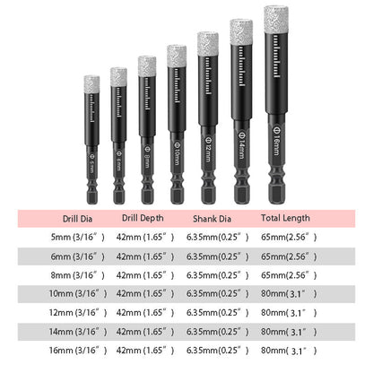 🥳2026 SUPERTILBUD🥳💞Over 50 000 solgt!🪚🛡️ 48% RABATT! Diamantbor-sett – størrelser 5–16 mm, sekskantet skaft som passer til de fleste boremaskiner. Kan brukes både tørt og vått – jevne, presise hull hver gang! 💎💪