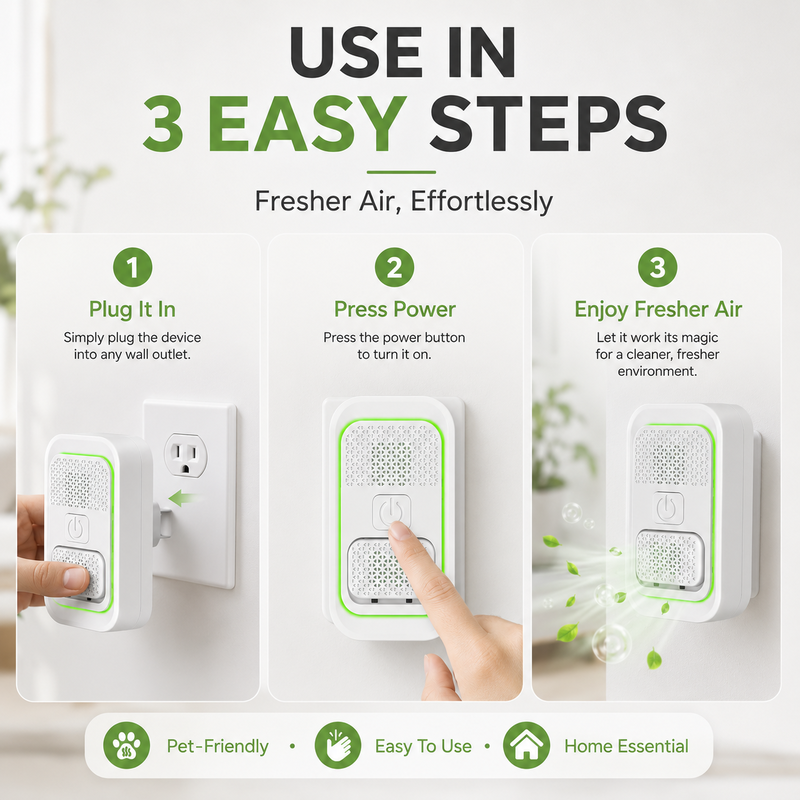 Mini plug-in negativ ion luftrenser