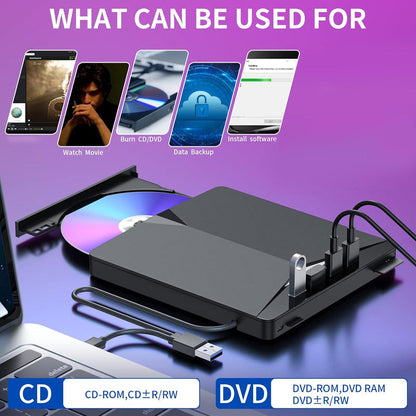 7-i-1 USB 3.0 Type-C ekstern DVD-stasjon