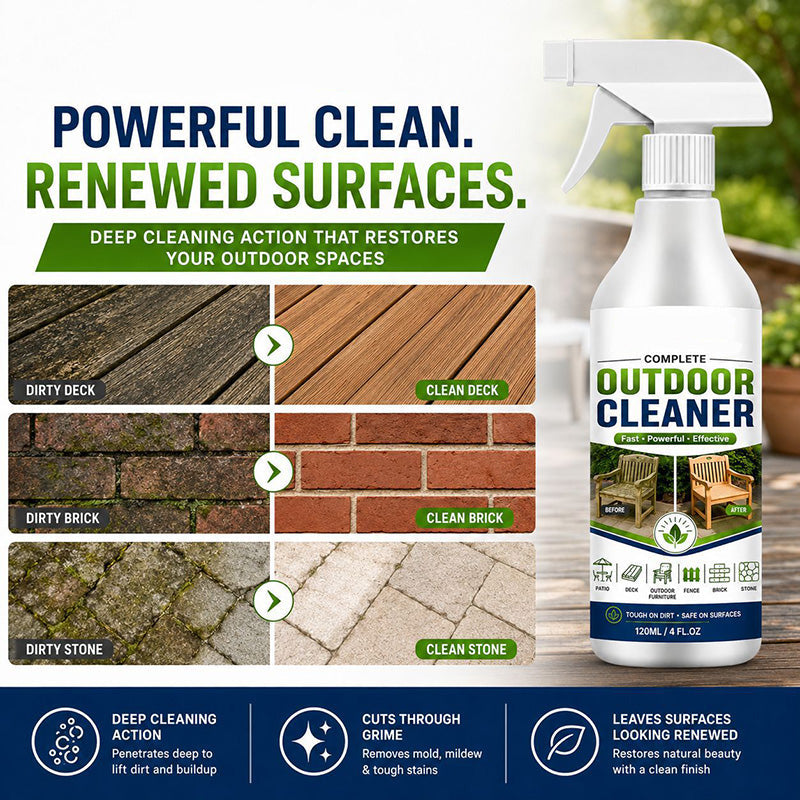 🌿Buy 2 Get 1 Free✨Outdoor Surface Cleaner Spray, Fast Acting Stain Remover for Patio, Wooden Furniture & Outdoor Surfaces