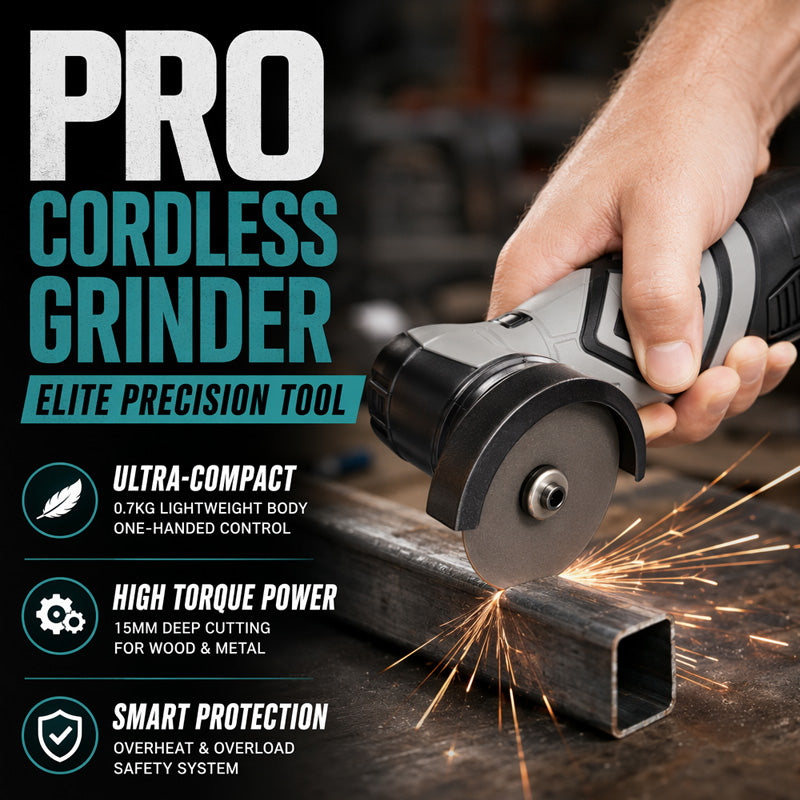 🔧 48 % RABATT NÅ! Mini trådløs vinkelsliper – kompakt, trådløs og komplett sett – perfekt for gjør-det-selv-prosjekter, reparasjoner og trange steder ⚡🛠️