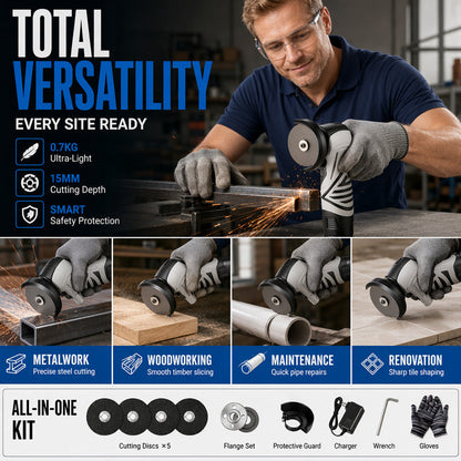 🔧 48 % RABATT NÅ! Mini trådløs vinkelsliper – kompakt, trådløs og komplett sett – perfekt for gjør-det-selv-prosjekter, reparasjoner og trange steder ⚡🛠️