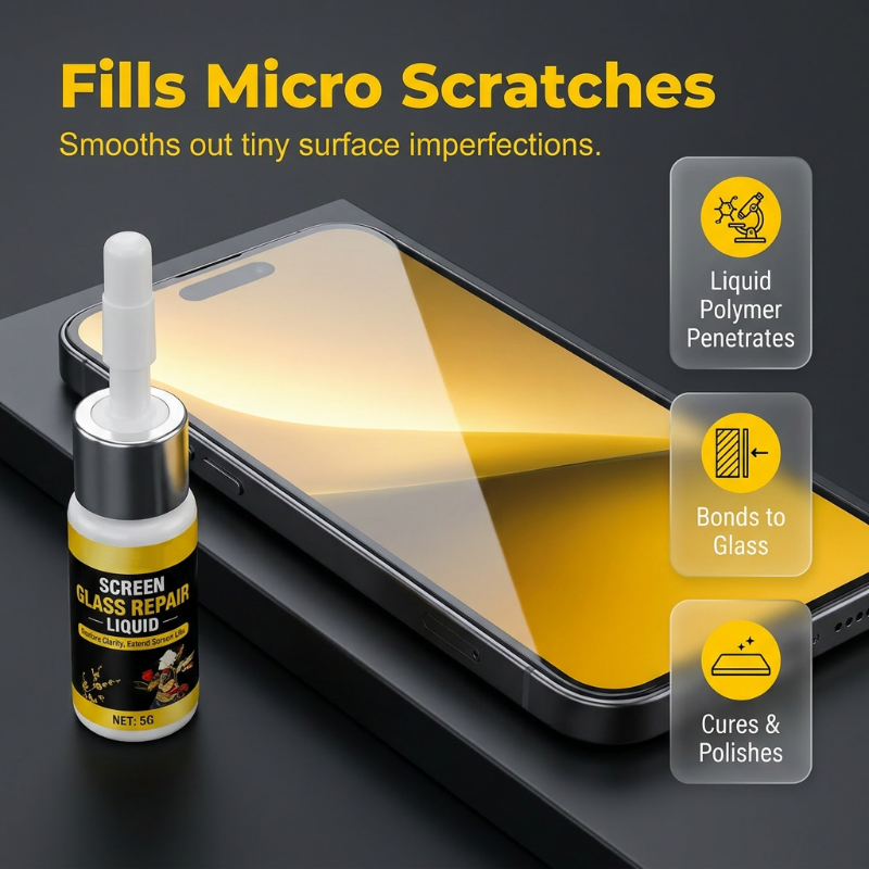 🔥Helt greit salg 50 % RABATT🔥 Bærbar væske for reparasjon av riper på skjermen – 3 ml nanopolish, for mindre riper 📱