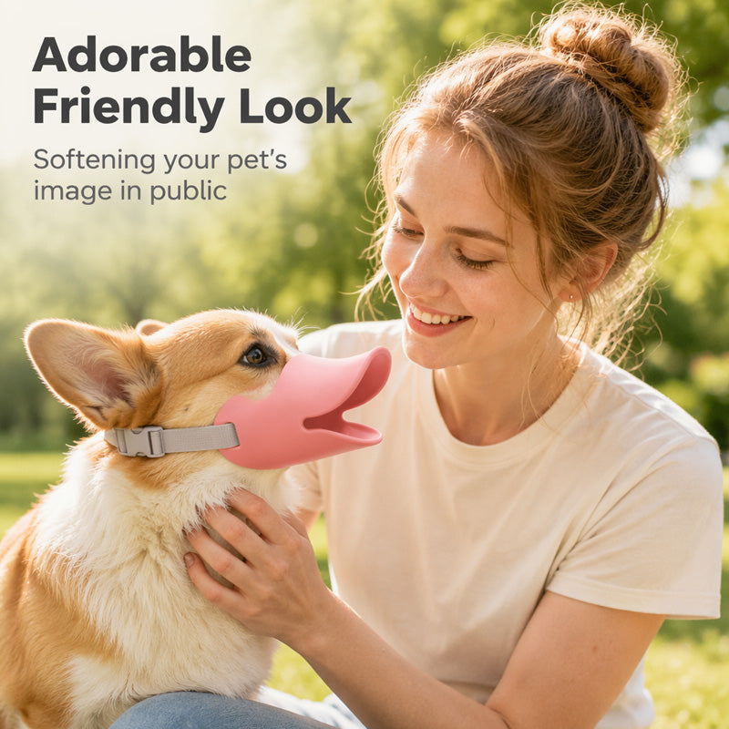 🎉🎉Overraskelse: 48 % rabatt! 🐕Beskytt deg selv og dine pelskledde venner! 😊Søt hundemunnkurv i silikon med andebill