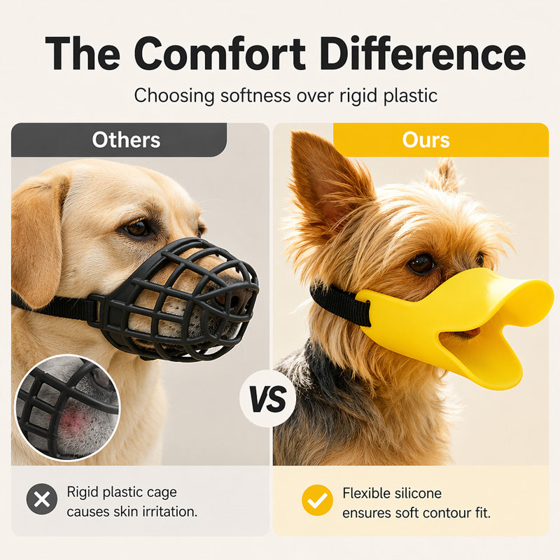 🎉🎉Overraskelse: 48 % rabatt! 🐕Beskytt deg selv og dine pelskledde venner! 😊Søt hundemunnkurv i silikon med andebill