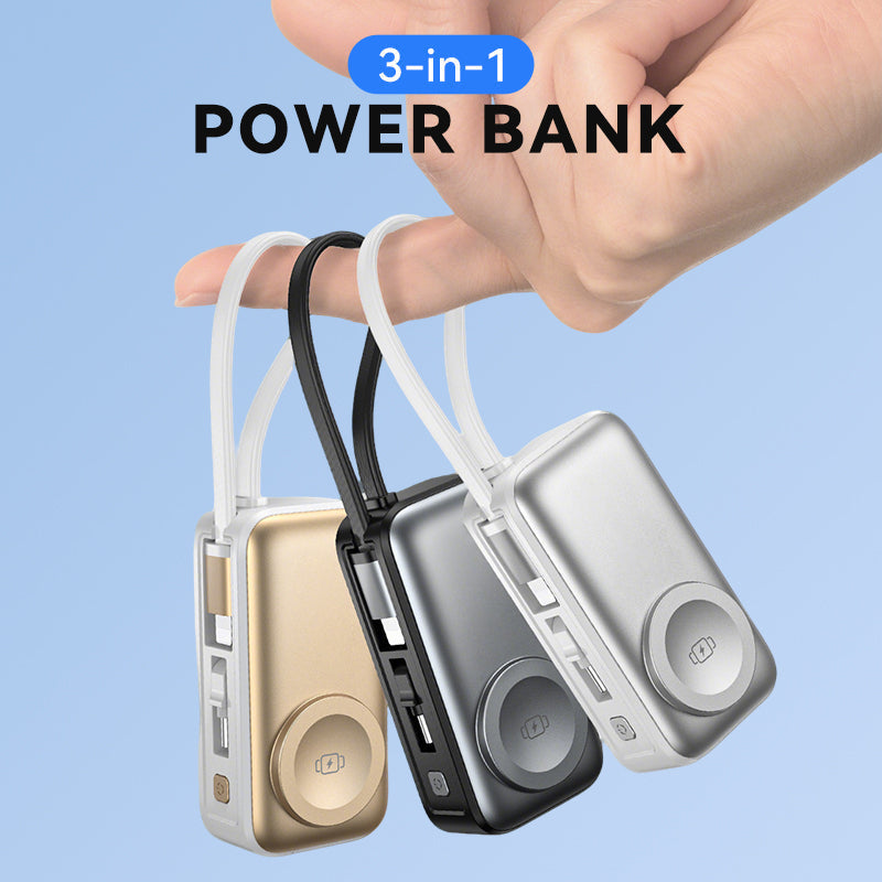 3-i-1 magnetisk trådløs powerbank